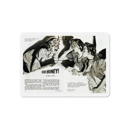 Oh, Honey!, Miss America magazine, June 1946 (Magazine Illustration) Refrigerator Magnet - The Sticker Space