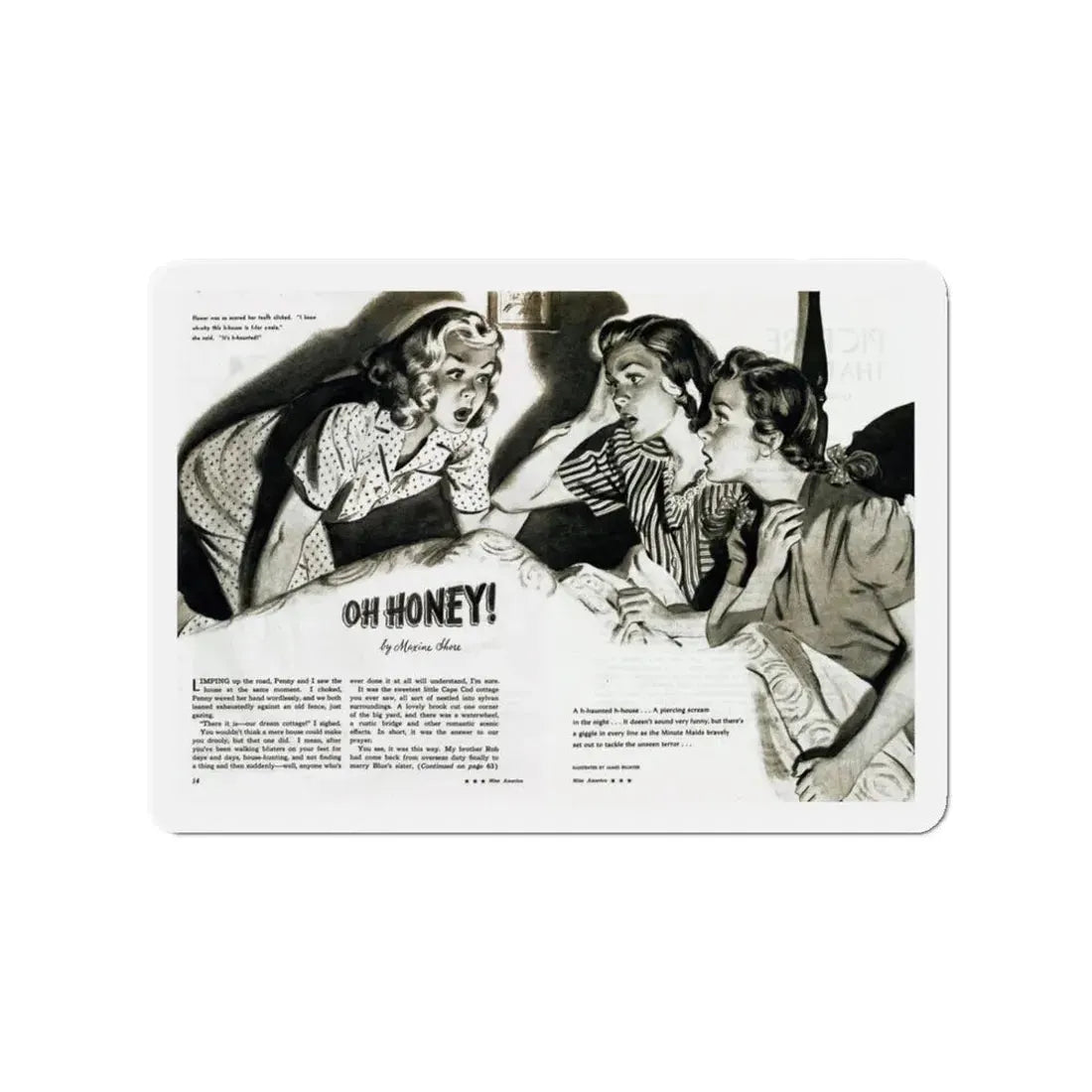 Oh, Honey!, Miss America magazine, June 1946 (Magazine Illustration) Refrigerator Magnet - The Sticker Space