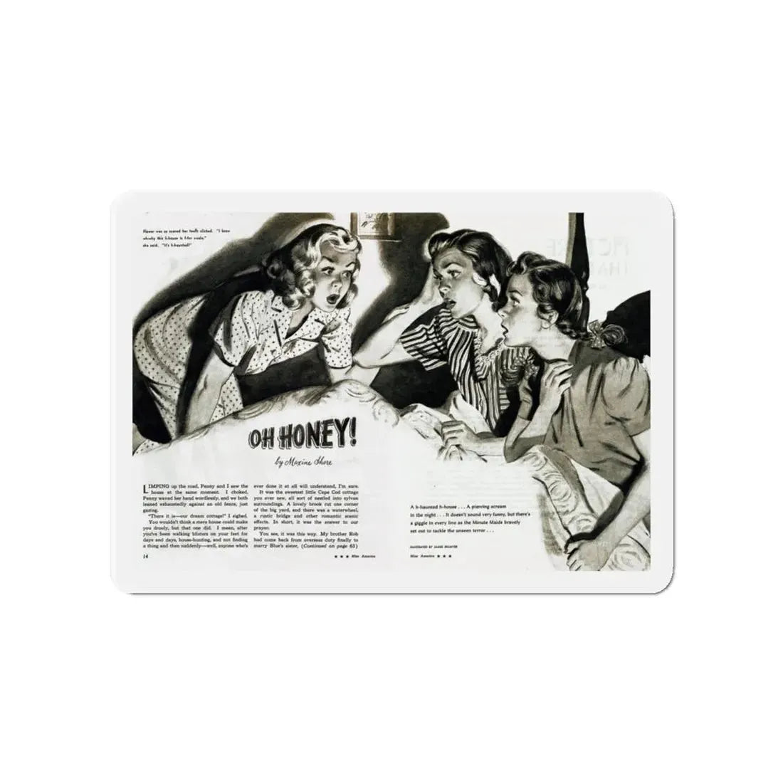 Oh, Honey!, Miss America magazine, June 1946 (Magazine Illustration) Refrigerator Magnet - The Sticker Space