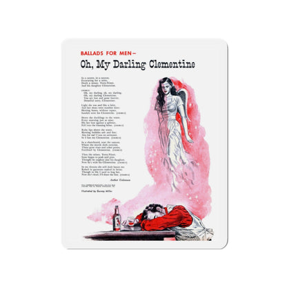 Oh, My Darling Clementine, Cavalier, March 1953 (Magazine Illustration) Refrigerator Magnet-2" x 2"-The Sticker Space