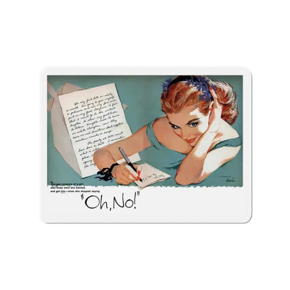 Oh, No!, Redbook, April 1957 (Magazine Illustration) Refrigerator Magnet 3 Inch - The Sticker Space