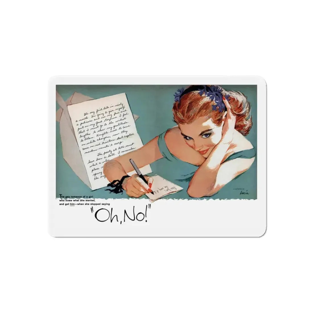 Oh, No!, Redbook, April 1957 (Magazine Illustration) Refrigerator Magnet 6 Inch - The Sticker Space