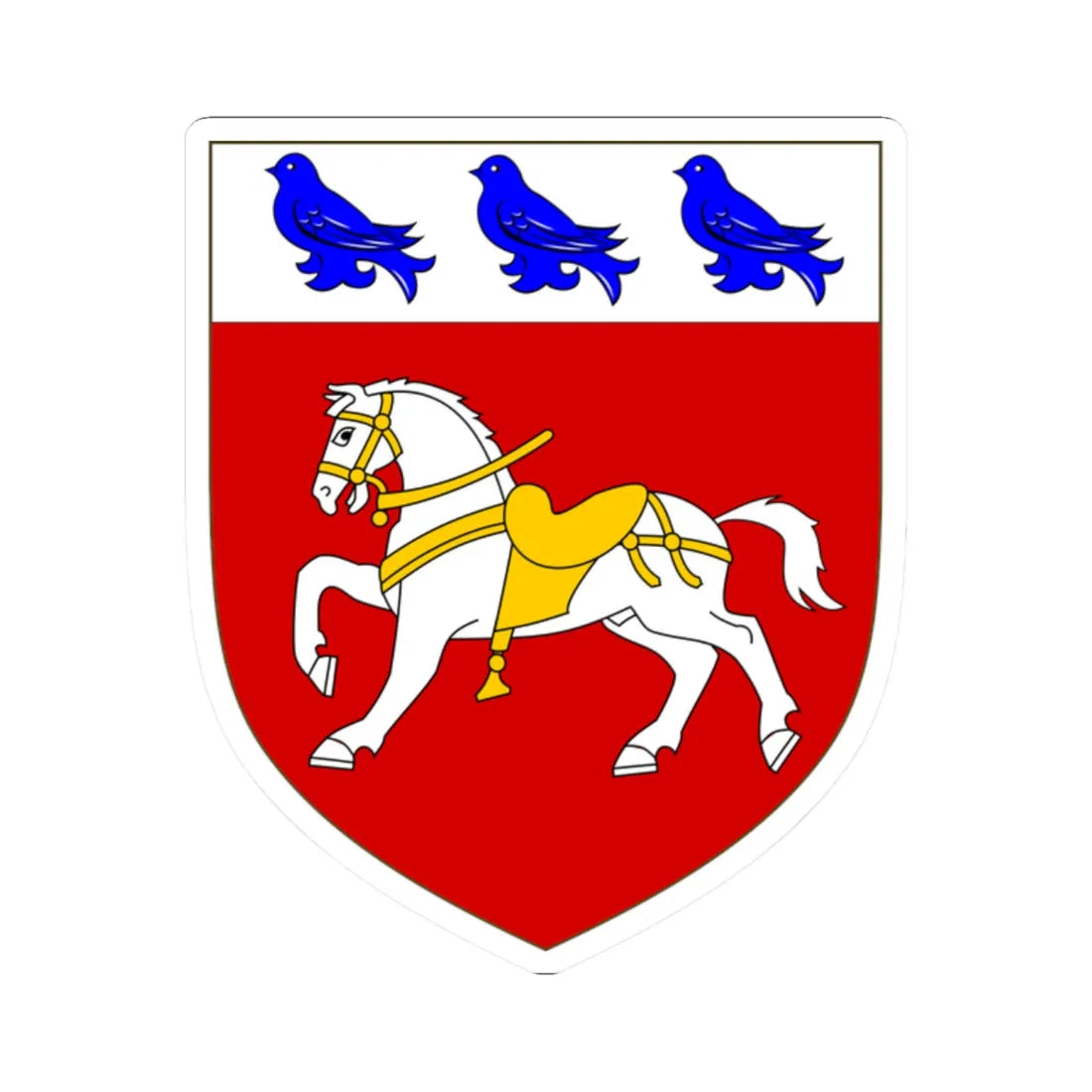 OHalloran arms no lizard crest (Ireland) (Coat of Arms) STICKER Vinyl Kiss-Cut Decal 2 Inch White - The Sticker Space