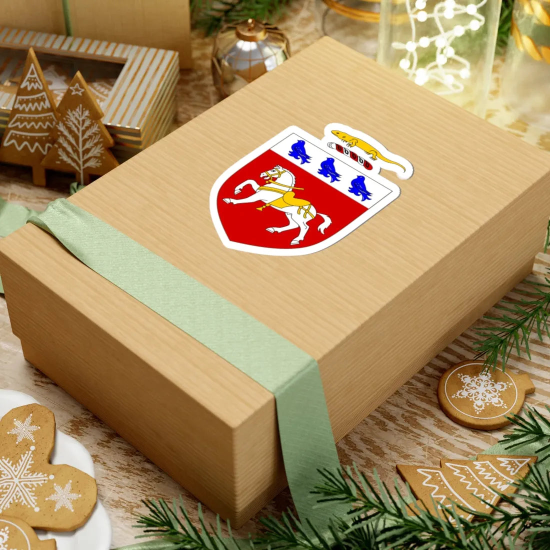 OHalloran arms with lizard crest (Ireland) (Coat of Arms) STICKER Vinyl Kiss-Cut Decal - The Sticker Space