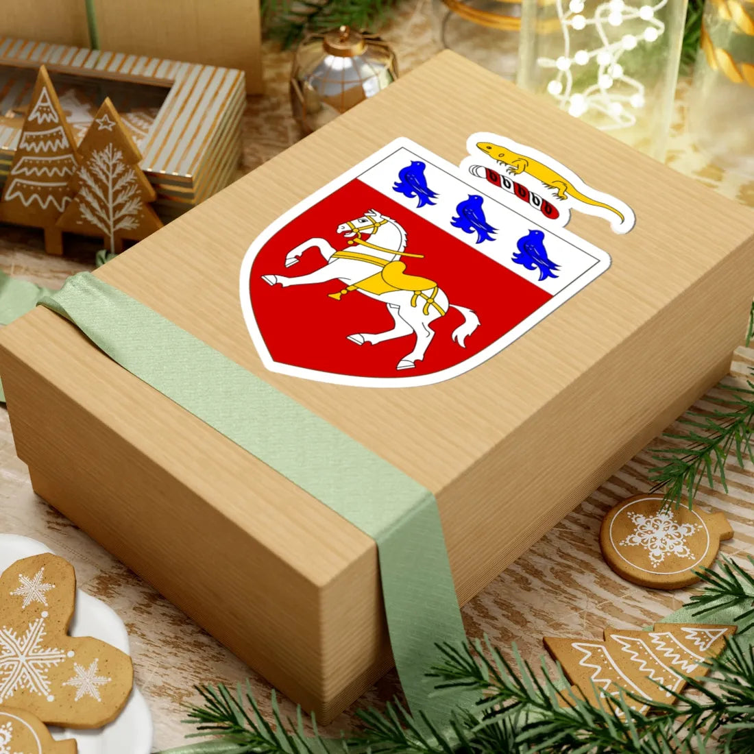 OHalloran arms with lizard crest (Ireland) (Coat of Arms) STICKER Vinyl Kiss-Cut Decal - The Sticker Space