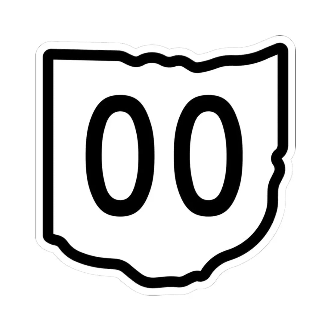Ohio 2d sticker template (Ohio) (Road Sign) STICKER Vinyl Kiss-Cut Decal 3 Inch White - The Sticker Space
