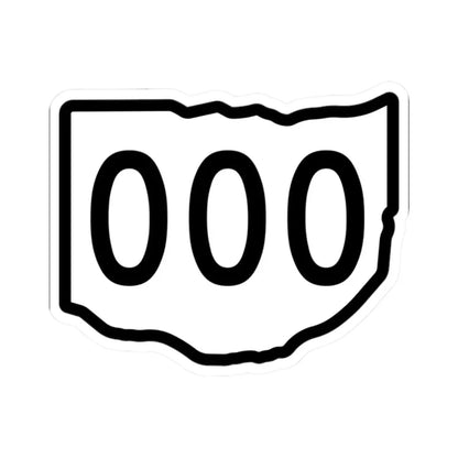 Ohio 3d sticker template (Ohio) (Road Sign) STICKER Vinyl Kiss-Cut Decal 2 Inch White - The Sticker Space