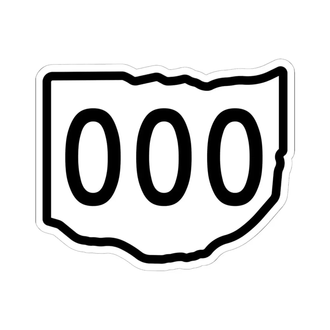 Ohio 3d sticker template (Ohio) (Road Sign) STICKER Vinyl Kiss-Cut Decal 6 Inch White - The Sticker Space