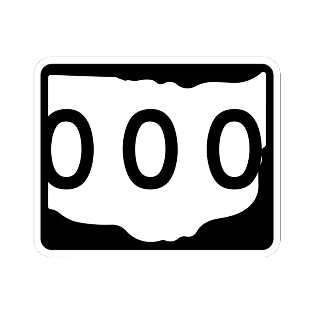 Ohio 3d template (Ohio) (Road Sign) STICKER Vinyl Kiss-Cut Decal 3 Inch White - The Sticker Space