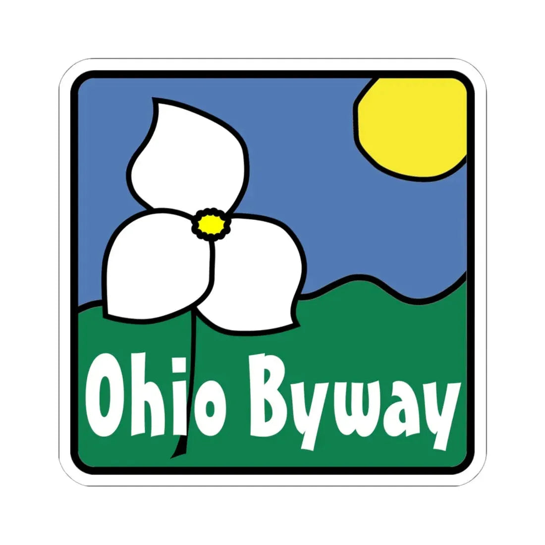 Ohio Byway sign (Ohio) (Road Sign) STICKER Vinyl Kiss-Cut Decal 6 Inch White - The Sticker Space
