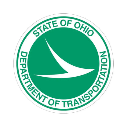 Ohio Department of Transportation - STICKER Vinyl Kiss-Cut Decal 6 Inch White - The Sticker Space