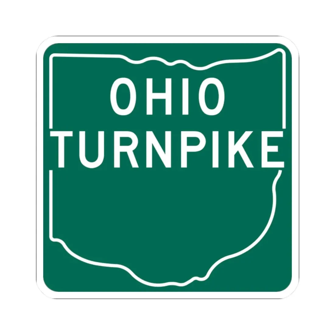 Ohio Turnpike 1960 (Ohio) (Road Sign) STICKER Vinyl Kiss-Cut Decal 2 Inch White - The Sticker Space