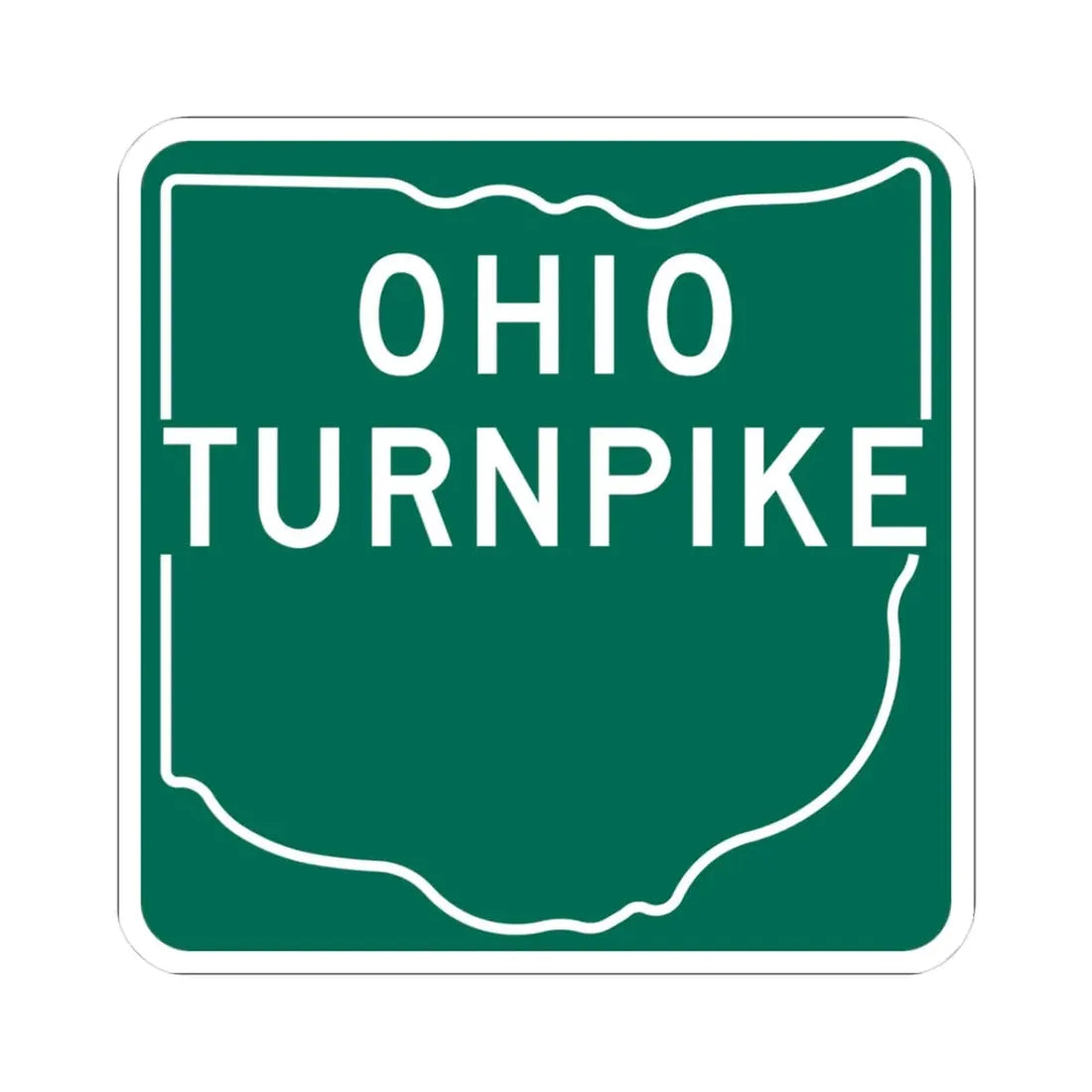 Ohio Turnpike 1960 (Ohio) (Road Sign) STICKER Vinyl Kiss-Cut Decal 3 Inch White - The Sticker Space