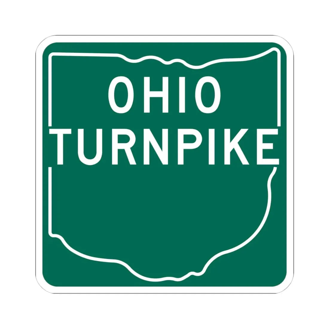 Ohio Turnpike 1960 (Ohio) (Road Sign) STICKER Vinyl Kiss-Cut Decal 4 Inch White - The Sticker Space