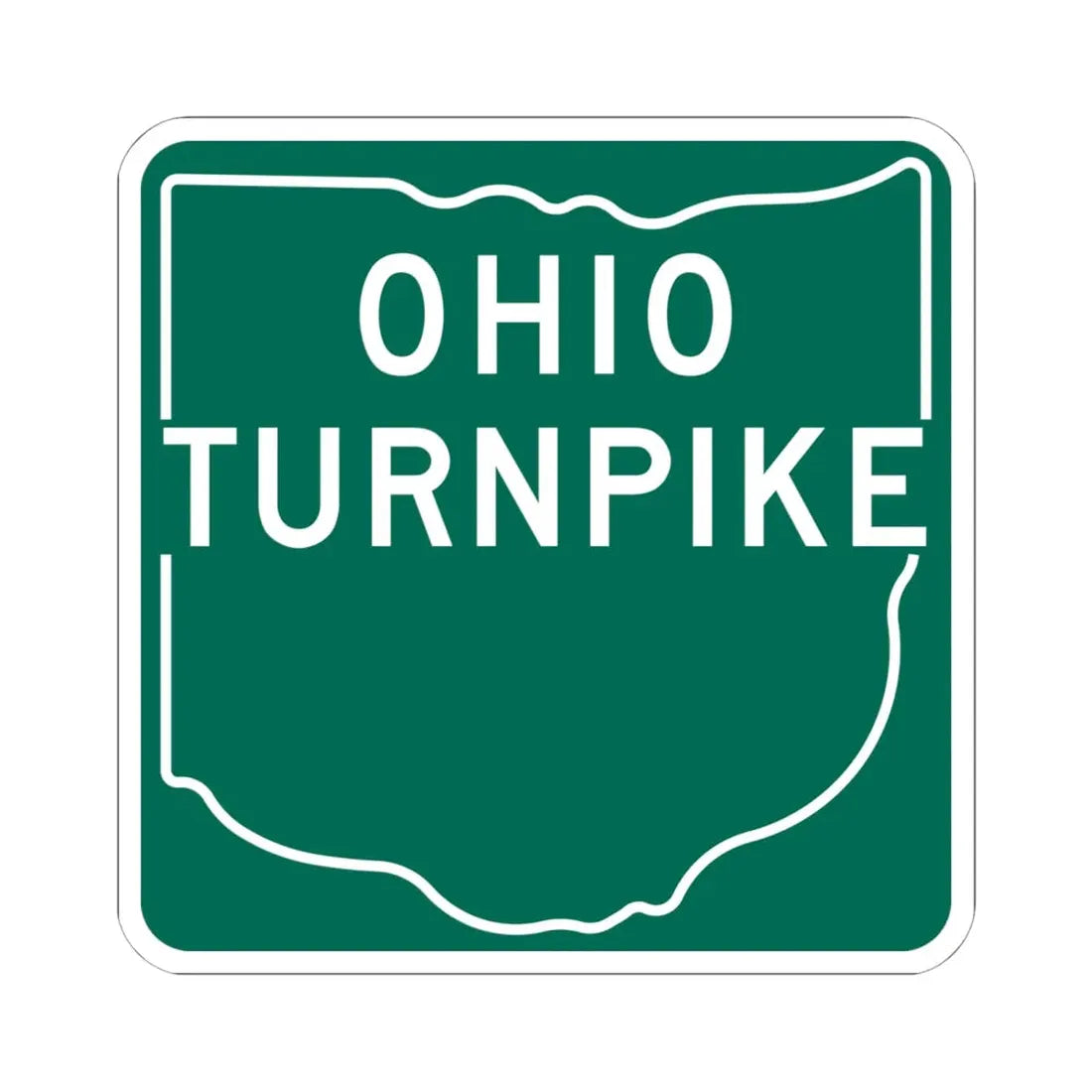 Ohio Turnpike 1960 (Ohio) (Road Sign) STICKER Vinyl Kiss-Cut Decal 6 Inch White - The Sticker Space