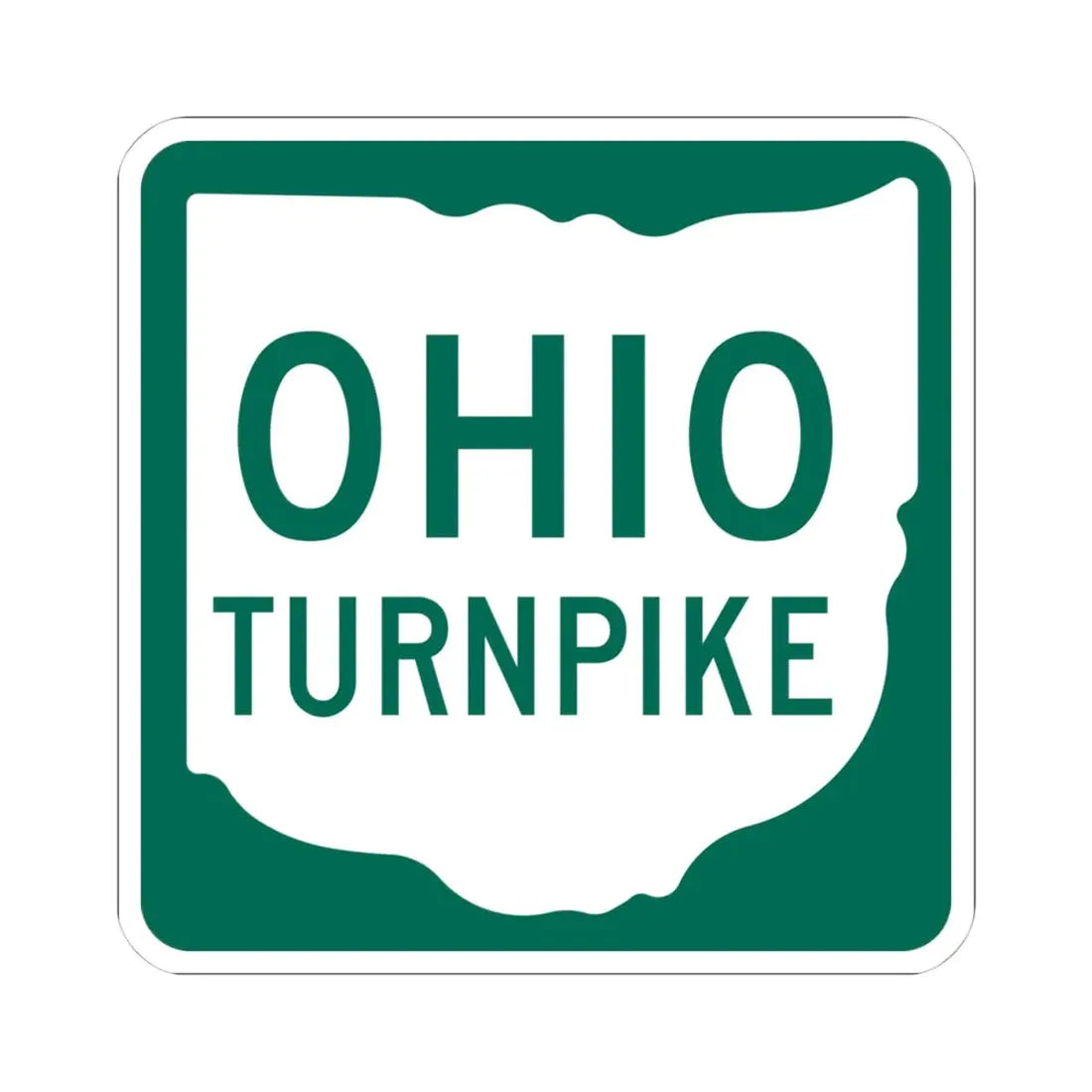 OhioTurnpike (Ohio) (Road Sign) STICKER Vinyl Kiss-Cut Decal 4 Inch White - The Sticker Space