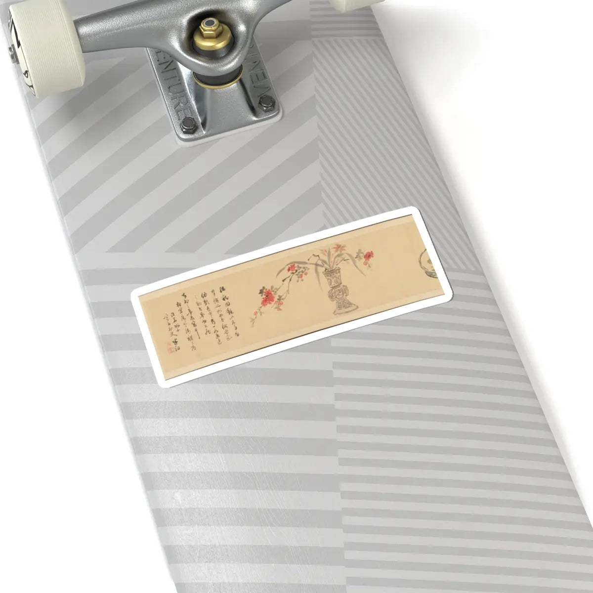 Okada Hankō - Letter Enclosing Flowers - 1831 v7 - STICKER Vinyl Kiss-Cut Decal