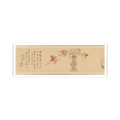 Okada Hankō - Letter Enclosing Flowers - 1831 v7 - STICKER Vinyl Kiss-Cut Decal