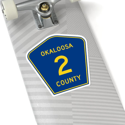 Okaloosa County 2 (Florida) (Road Sign) STICKER Vinyl Kiss-Cut Decal - The Sticker Space