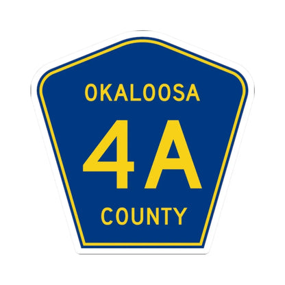 Okaloosa County 4A (Florida) (Road Sign) STICKER Vinyl Kiss-Cut Decal 2 Inch White - The Sticker Space