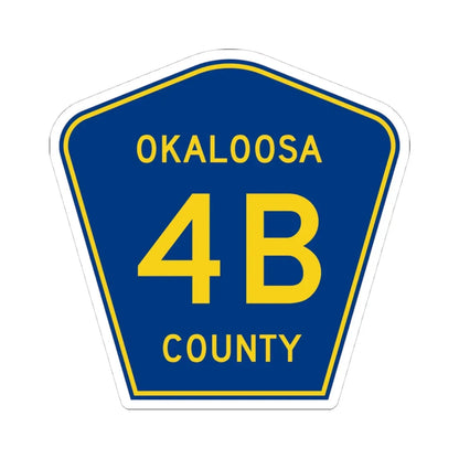 Okaloosa County 4B (Florida) (Road Sign) STICKER Vinyl Kiss-Cut Decal 4 Inch White - The Sticker Space
