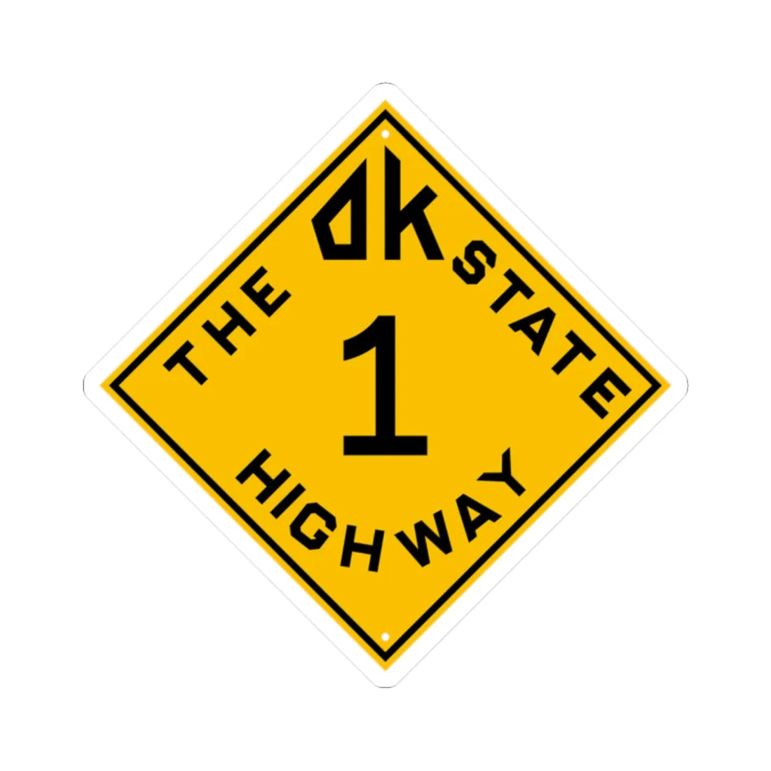 Oklahoma 1 1924 (Oklahoma) (Road Sign) STICKER Vinyl Kiss-Cut Decal 2 Inch White - The Sticker Space
