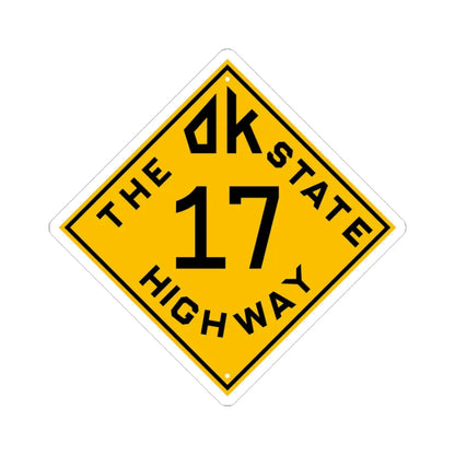Oklahoma 17 1924 (Oklahoma) (Road Sign) STICKER Vinyl Kiss-Cut Decal 3 Inch White - The Sticker Space
