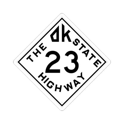 Oklahoma 23 1948 (Oklahoma) (Road Sign) STICKER Vinyl Kiss-Cut Decal 4 Inch White - The Sticker Space