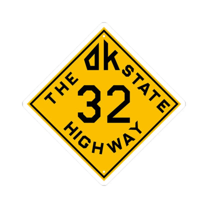 Oklahoma 32 1924 (Oklahoma) (Road Sign) STICKER Vinyl Kiss-Cut Decal 2 Inch White - The Sticker Space