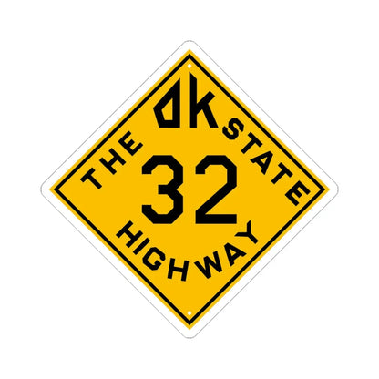 Oklahoma 32 1924 (Oklahoma) (Road Sign) STICKER Vinyl Kiss-Cut Decal 4 Inch White - The Sticker Space