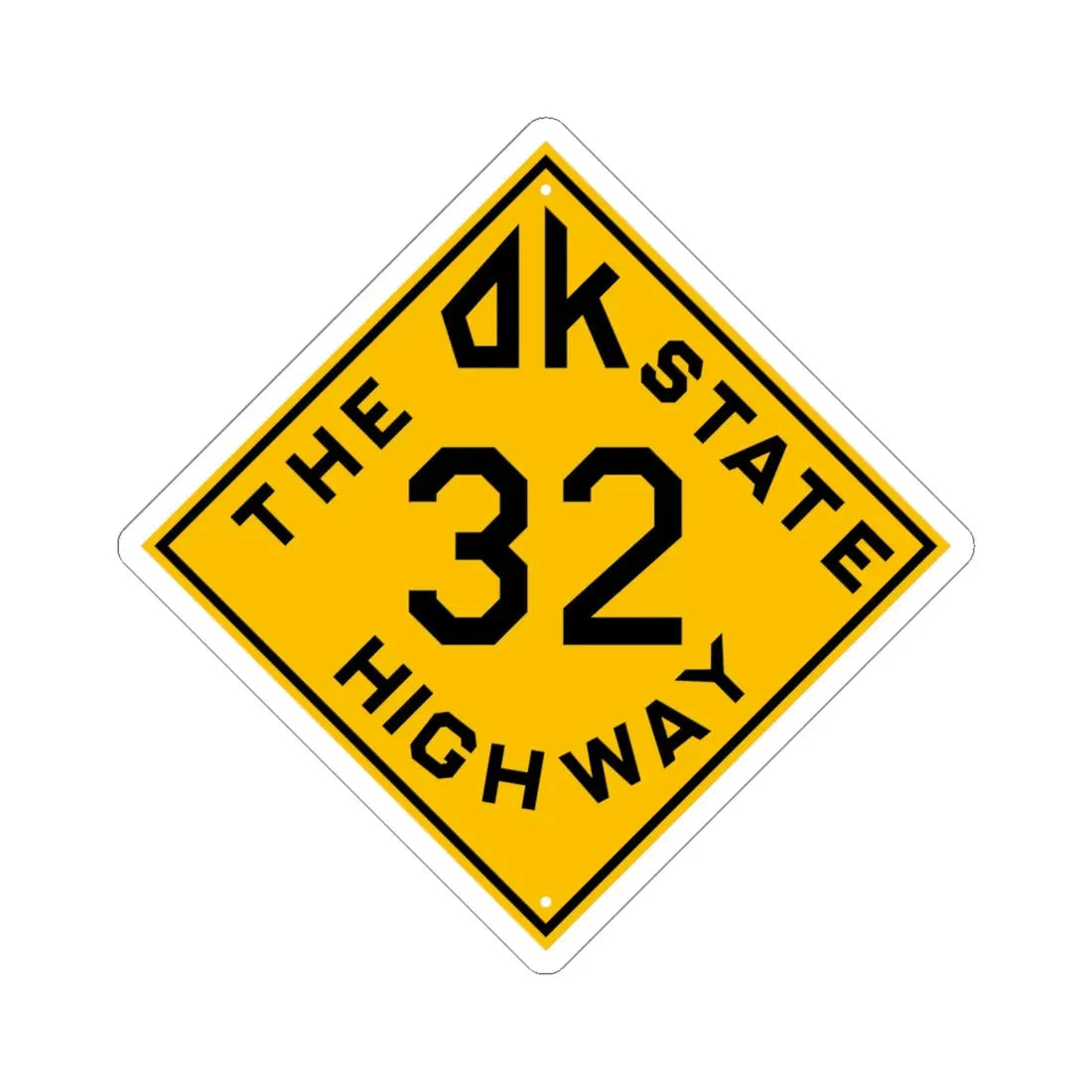 Oklahoma 32 1924 (Oklahoma) (Road Sign) STICKER Vinyl Kiss-Cut Decal 6 Inch White - The Sticker Space