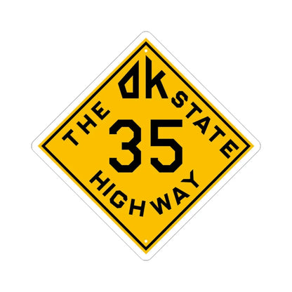 Oklahoma 35 1924 (Oklahoma) (Road Sign) STICKER Vinyl Kiss-Cut Decal 4 Inch White - The Sticker Space