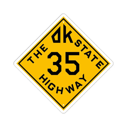 Oklahoma 35 1924 (Oklahoma) (Road Sign) STICKER Vinyl Kiss-Cut Decal 6 Inch White - The Sticker Space