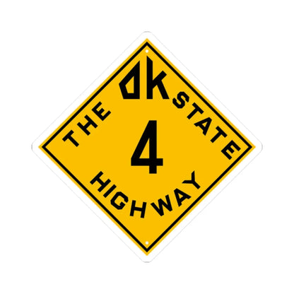 Oklahoma 4 1924 (Oklahoma) (Road Sign) STICKER Vinyl Kiss-Cut Decal 2 Inch White - The Sticker Space