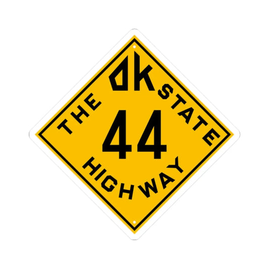 Oklahoma 44 1924 (Oklahoma) (Road Sign) STICKER Vinyl Kiss-Cut Decal 2 Inch White - The Sticker Space