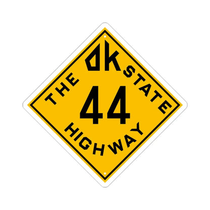 Oklahoma 44 1924 (Oklahoma) (Road Sign) STICKER Vinyl Kiss-Cut Decal 4 Inch White - The Sticker Space