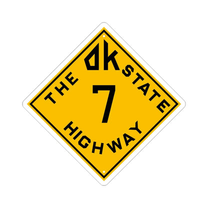 Oklahoma 7 1924 (Oklahoma) (Road Sign) STICKER Vinyl Kiss-Cut Decal 4 Inch White - The Sticker Space