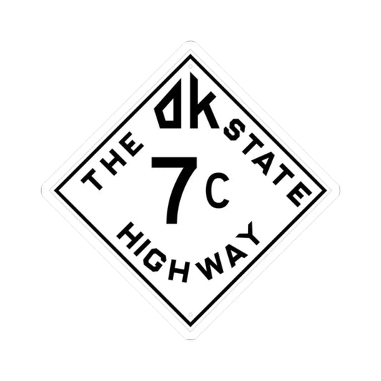 Oklahoma 7C 1948 (Oklahoma) (Road Sign) STICKER Vinyl Kiss-Cut Decal 2 Inch White - The Sticker Space