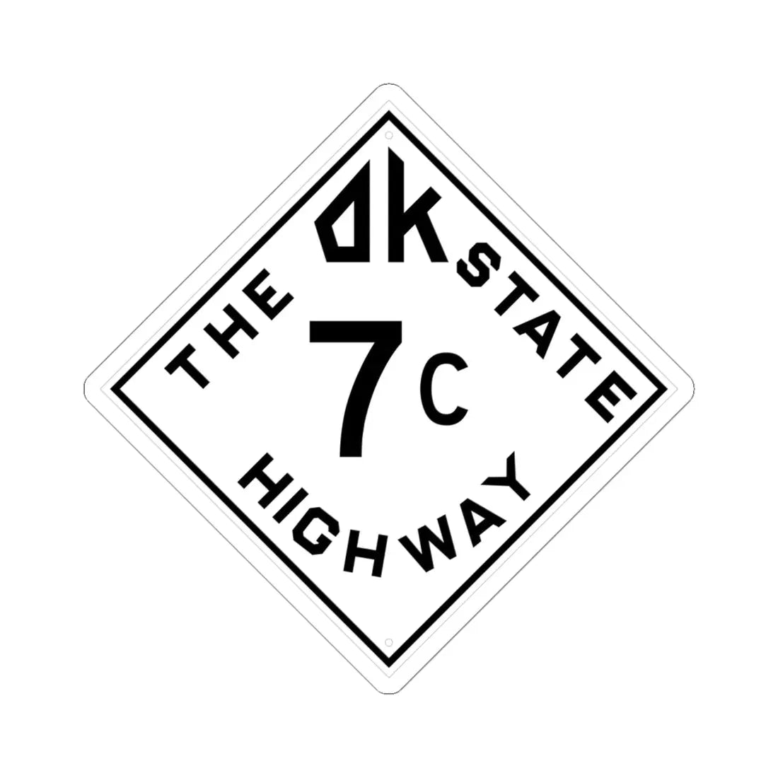 Oklahoma 7C 1948 (Oklahoma) (Road Sign) STICKER Vinyl Kiss-Cut Decal 6 Inch White - The Sticker Space