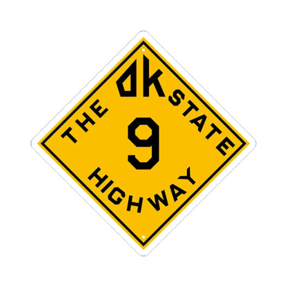 Oklahoma 9 1924 (Oklahoma) (Road Sign) STICKER Vinyl Kiss-Cut Decal 3 Inch White - The Sticker Space