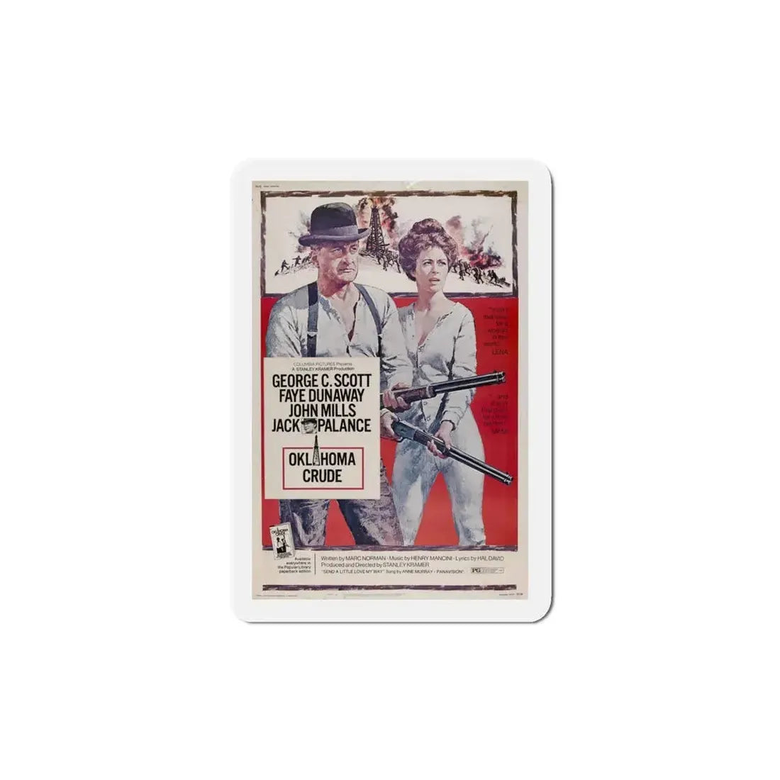 Oklahoma Crude 1973 Movie Poster Refrigerator Magnet 5 Inch - The Sticker Space