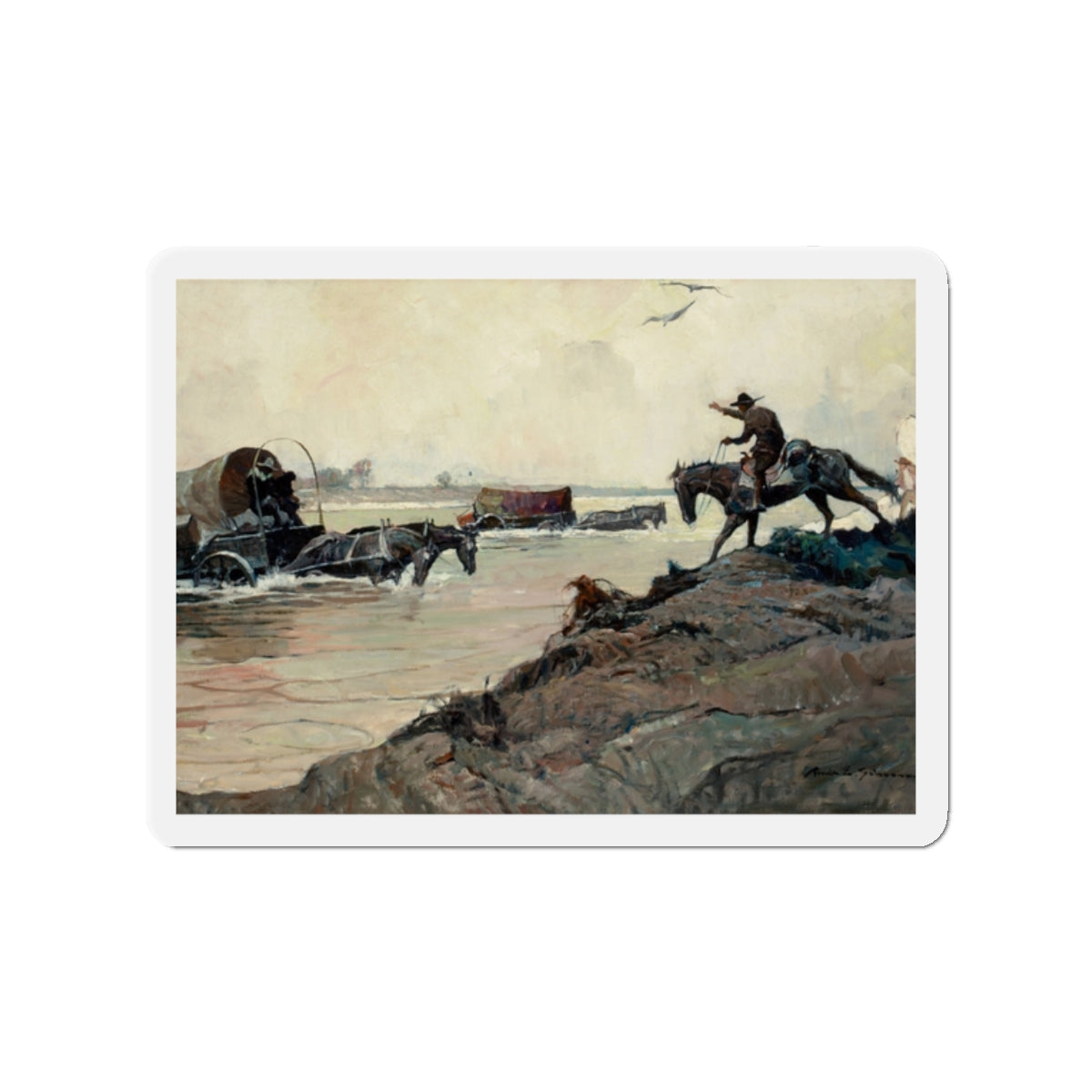 Oklahoma, Illustration for Country Gentleman Magazine, 1926 (Magazine Illustration) Refrigerator Magnet-2" x 2"-The Sticker Space