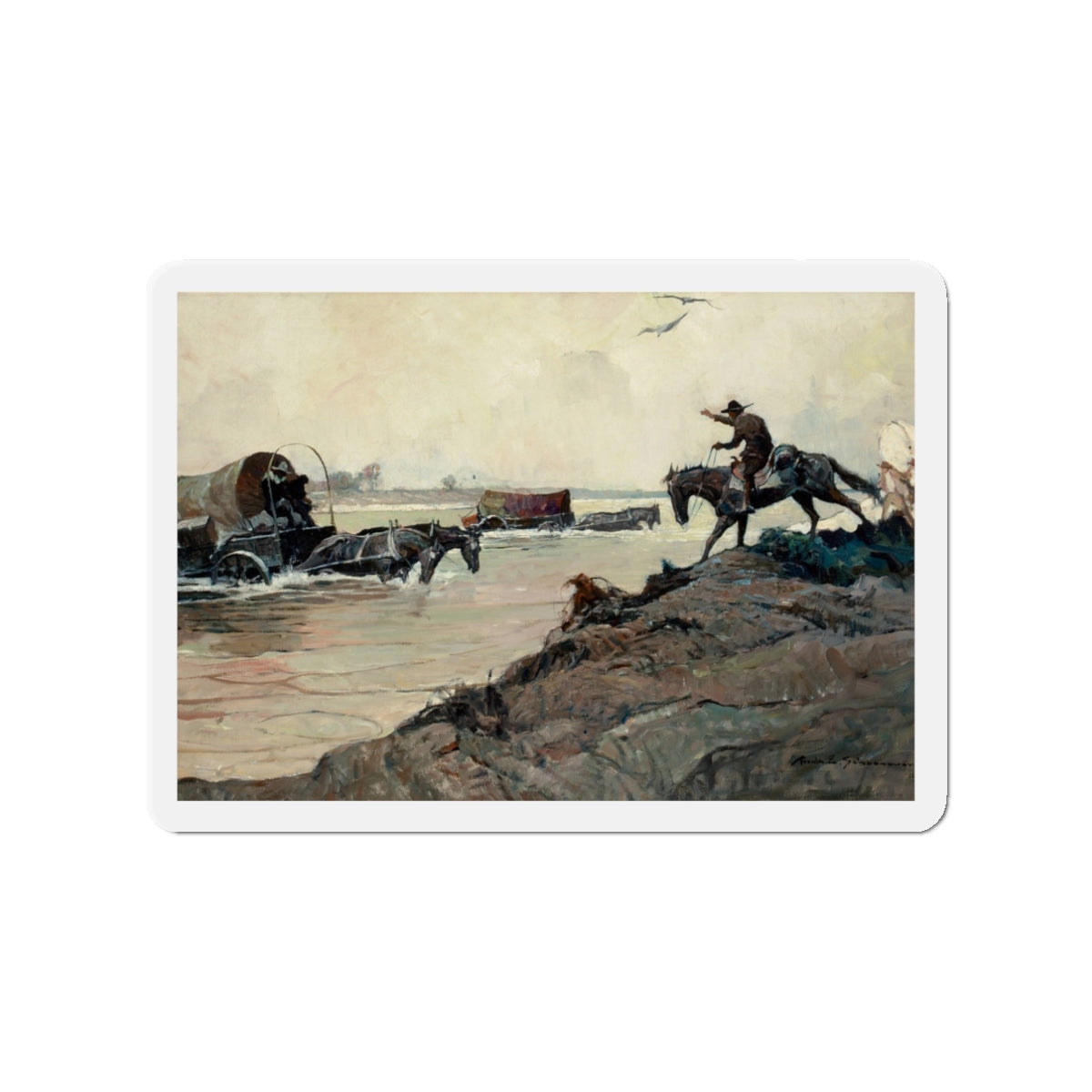 Oklahoma, Illustration for Country Gentleman Magazine, 1926 (Magazine Illustration) Refrigerator Magnet-3" x 3"-The Sticker Space