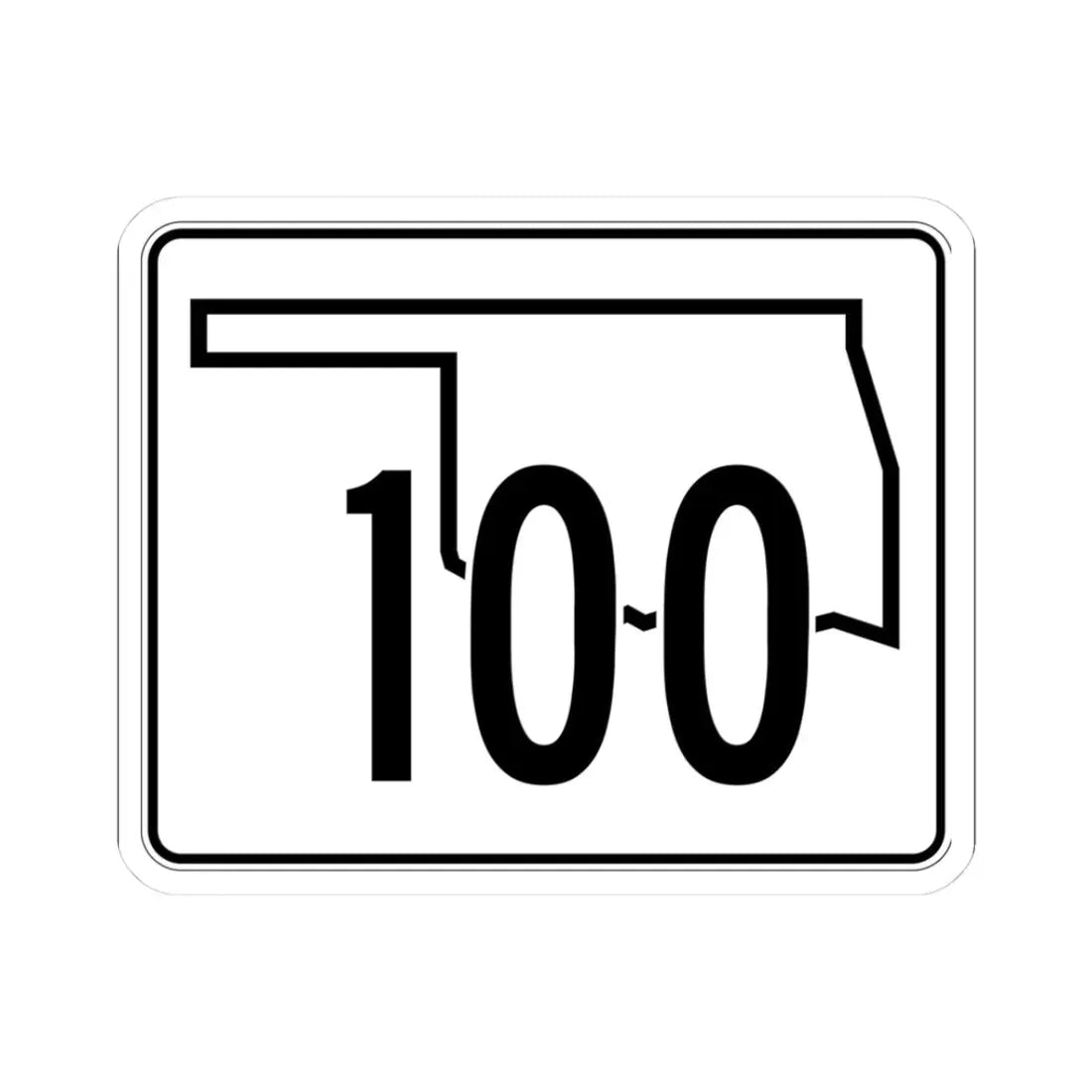 Oklahoma State Highway 100 (Oklahoma) (Road Sign) STICKER Vinyl Kiss-Cut Decal 3 Inch White - The Sticker Space