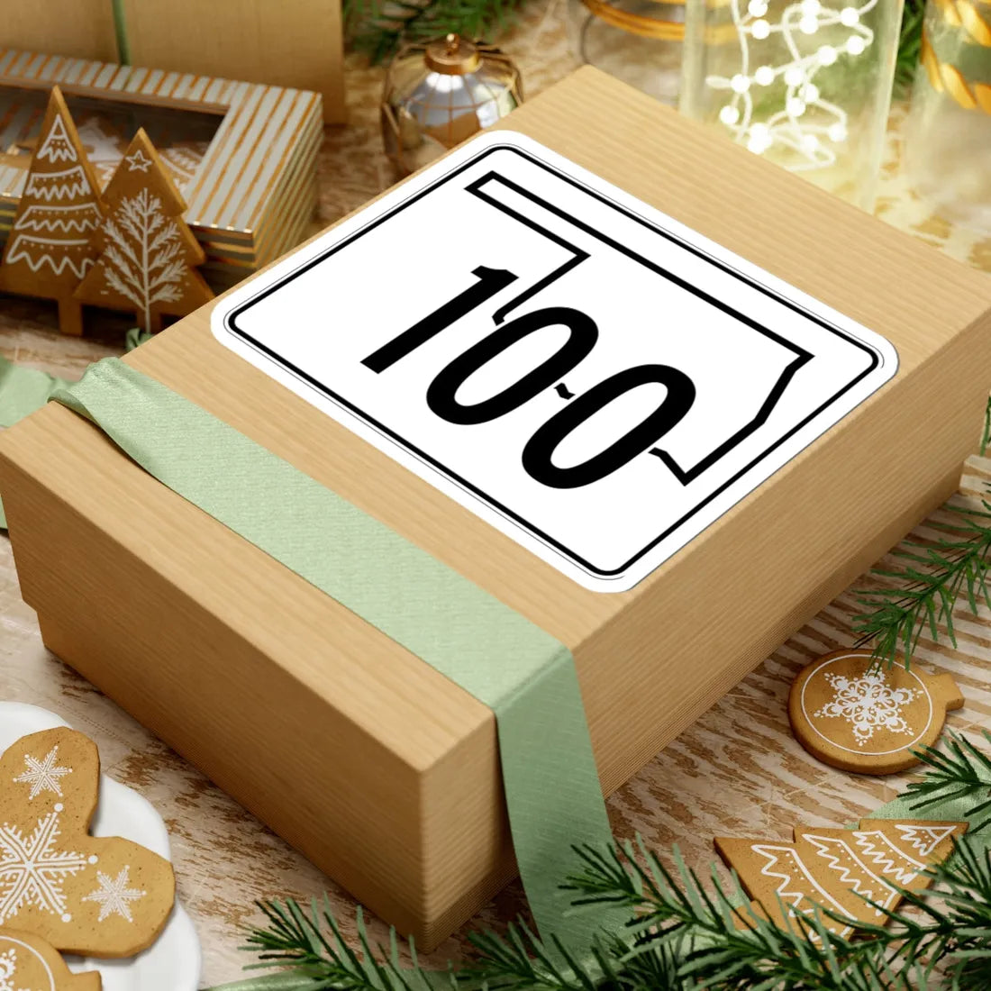 Oklahoma State Highway 100 (Oklahoma) (Road Sign) STICKER Vinyl Kiss-Cut Decal - The Sticker Space