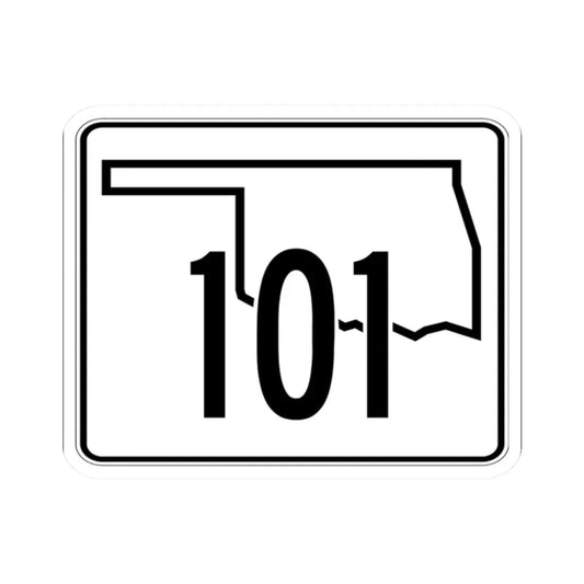 Oklahoma State Highway 101 (Oklahoma) (Road Sign) STICKER Vinyl Kiss-Cut Decal 2 Inch White - The Sticker Space