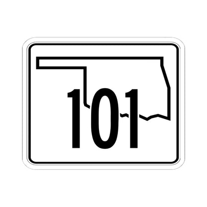 Oklahoma State Highway 101 (Oklahoma) (Road Sign) STICKER Vinyl Kiss-Cut Decal 6 Inch White - The Sticker Space