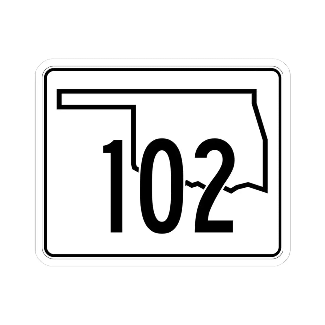 Oklahoma State Highway 102 (Oklahoma) (Road Sign) STICKER Vinyl Kiss-Cut Decal 3 Inch White - The Sticker Space