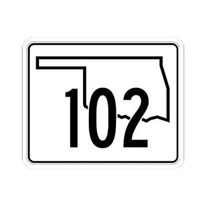 Oklahoma State Highway 102 (Oklahoma) (Road Sign) STICKER Vinyl Kiss-Cut Decal 3 Inch White - The Sticker Space
