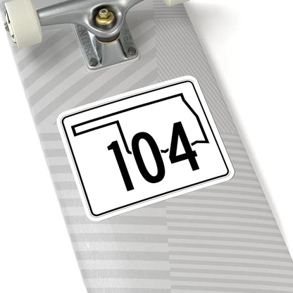 Oklahoma State Highway 104 (Oklahoma) (Road Sign) STICKER Vinyl Kiss-Cut Decal - The Sticker Space